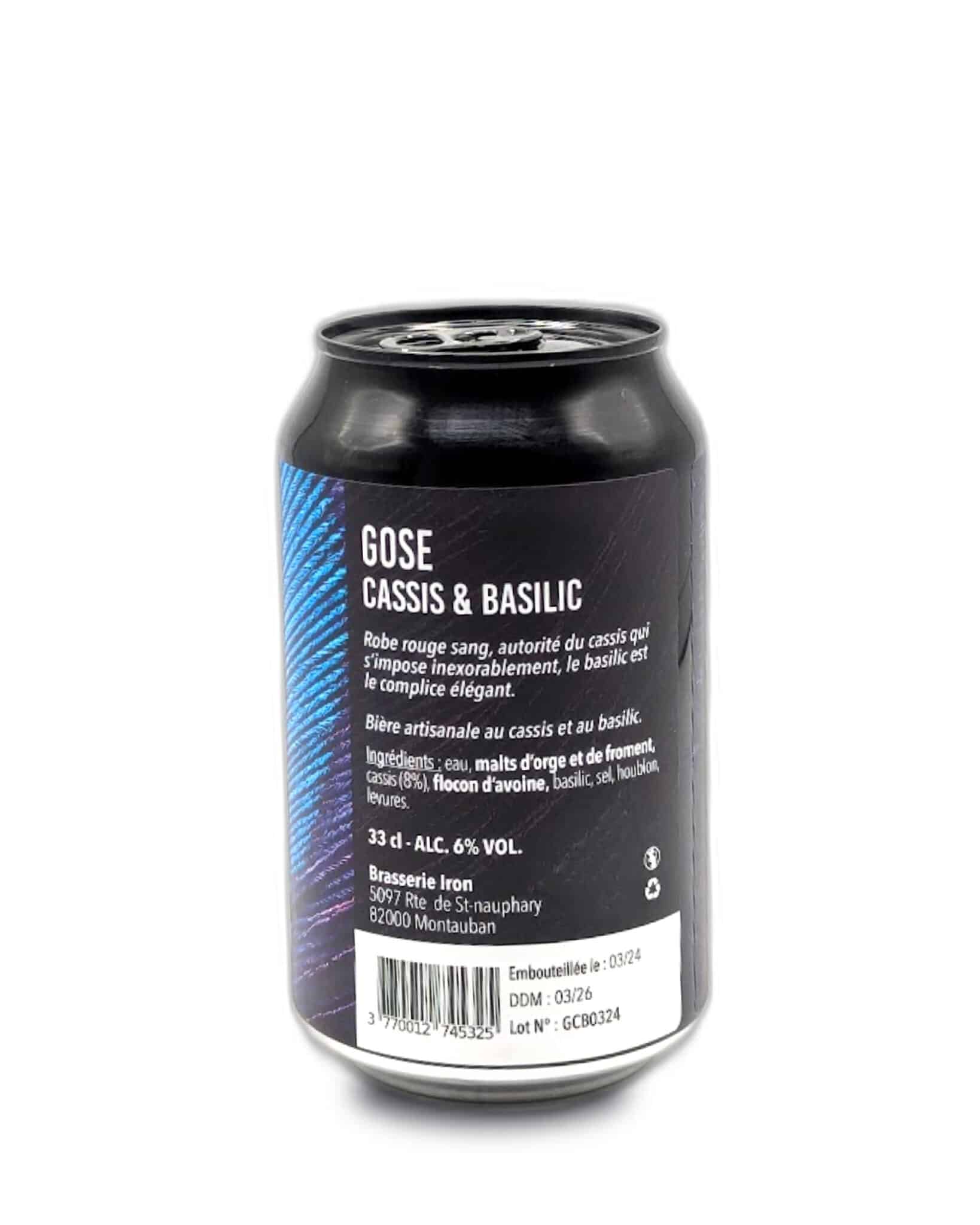 Bière Iron Brewery - Gose Cassis Basilic - 33 cl - CAN – Image 3