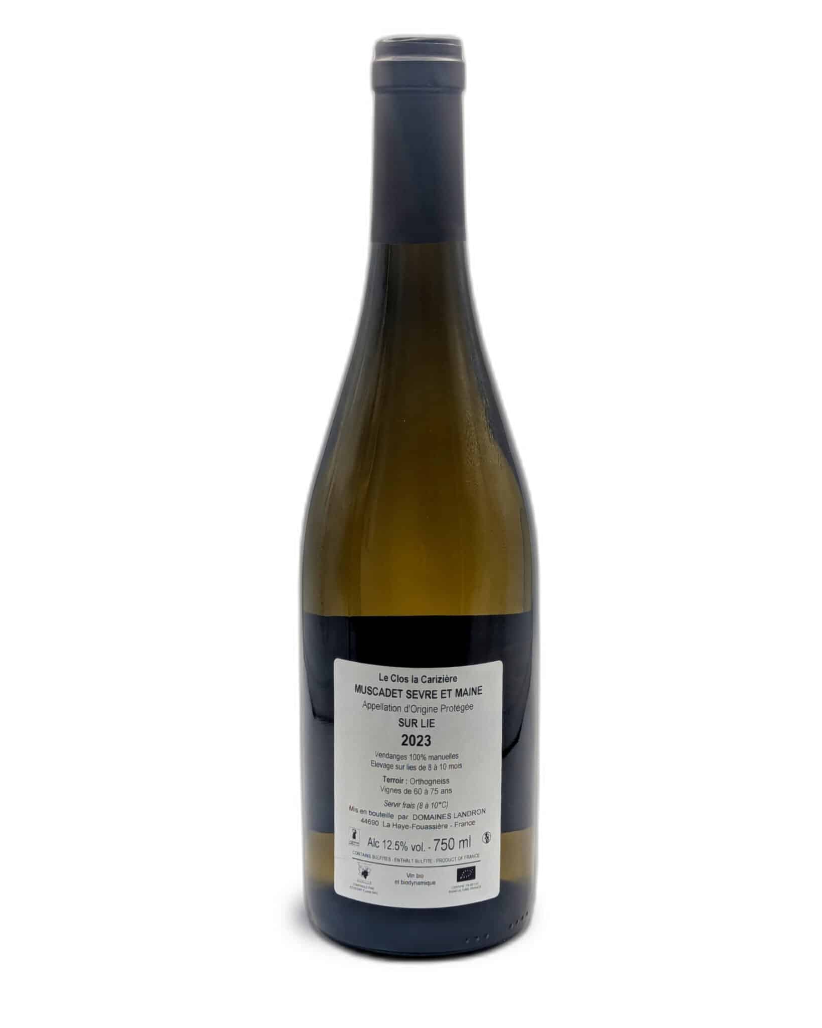 Vin blanc - Domaine Landron - Muscadet - Clos la Cariziere - 2023 - 75cl – Image 3