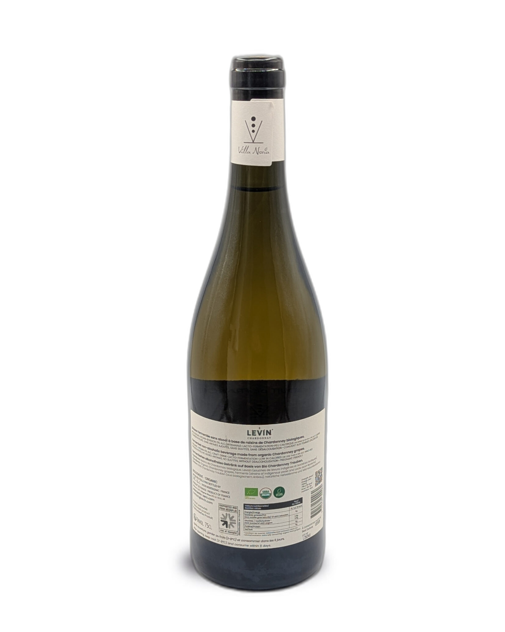 Vin blanc sans alcool - Levin - Chardonnay - Bio - 75 cl – Image 3