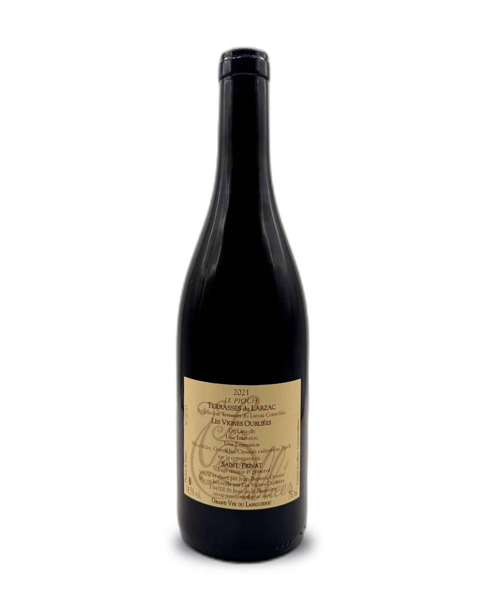 Vin Rouge - Les Vignes Oubliées - Terrasses du Larzac - Le Pioch - 2021 - 75cl – Image 3